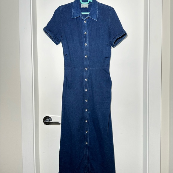 Soft denim button up dress - Picture 2 of 7